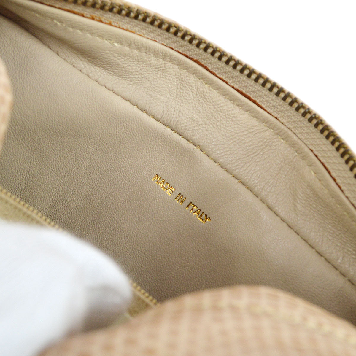 CHANEL * 1986-1988 Beige Lizard Diamond Camera Bag Mini