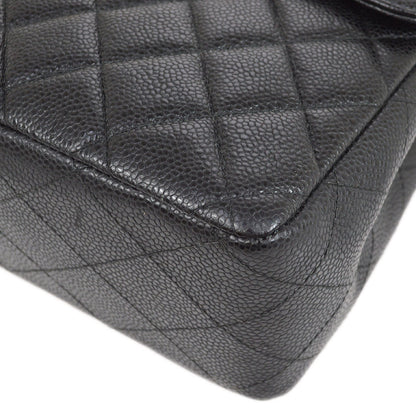 CHANEL 2000-2001 Classic Flap Jumbo Black Caviar