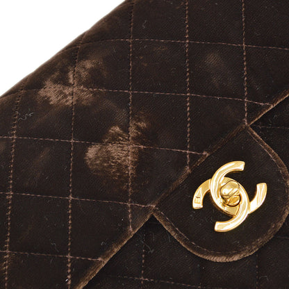 CHANEL 1994-1996 Brown Velvet Classic Flap Backpack Medium