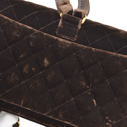 CHANEL 1994-1996 Brown Velvet Classic Flap Backpack Medium