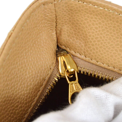 CHANEL 2003-2004 Beige Caviar Medallion Tote