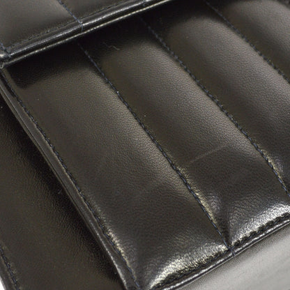 CHANEL 1991-1994 Black Lambskin Vertical Flap Bag Small