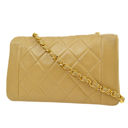 CHANEL 1989-1991 Beige Lambskin Diana Flap Small