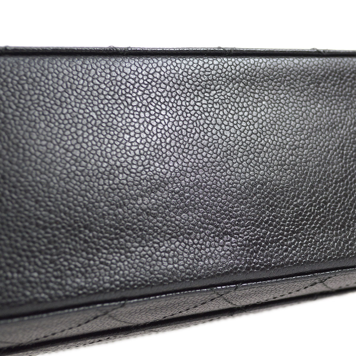CHANEL 1998 Classic Flap Sellier Jumbo Black Caviar