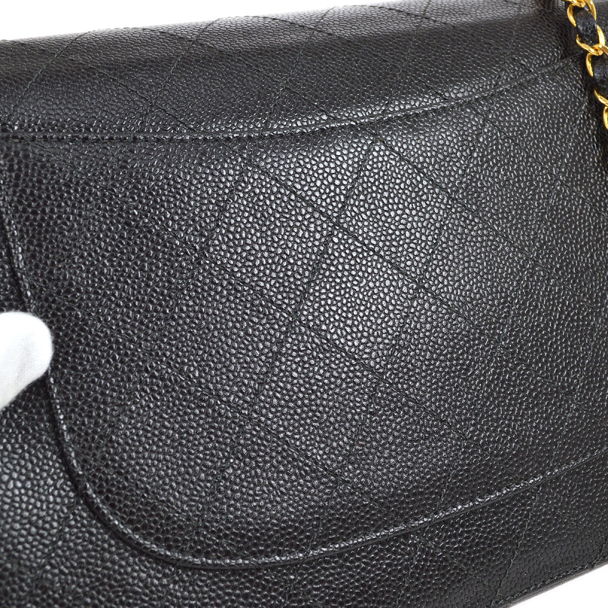 CHANEL 1998 Classic Flap Sellier Jumbo Black Caviar