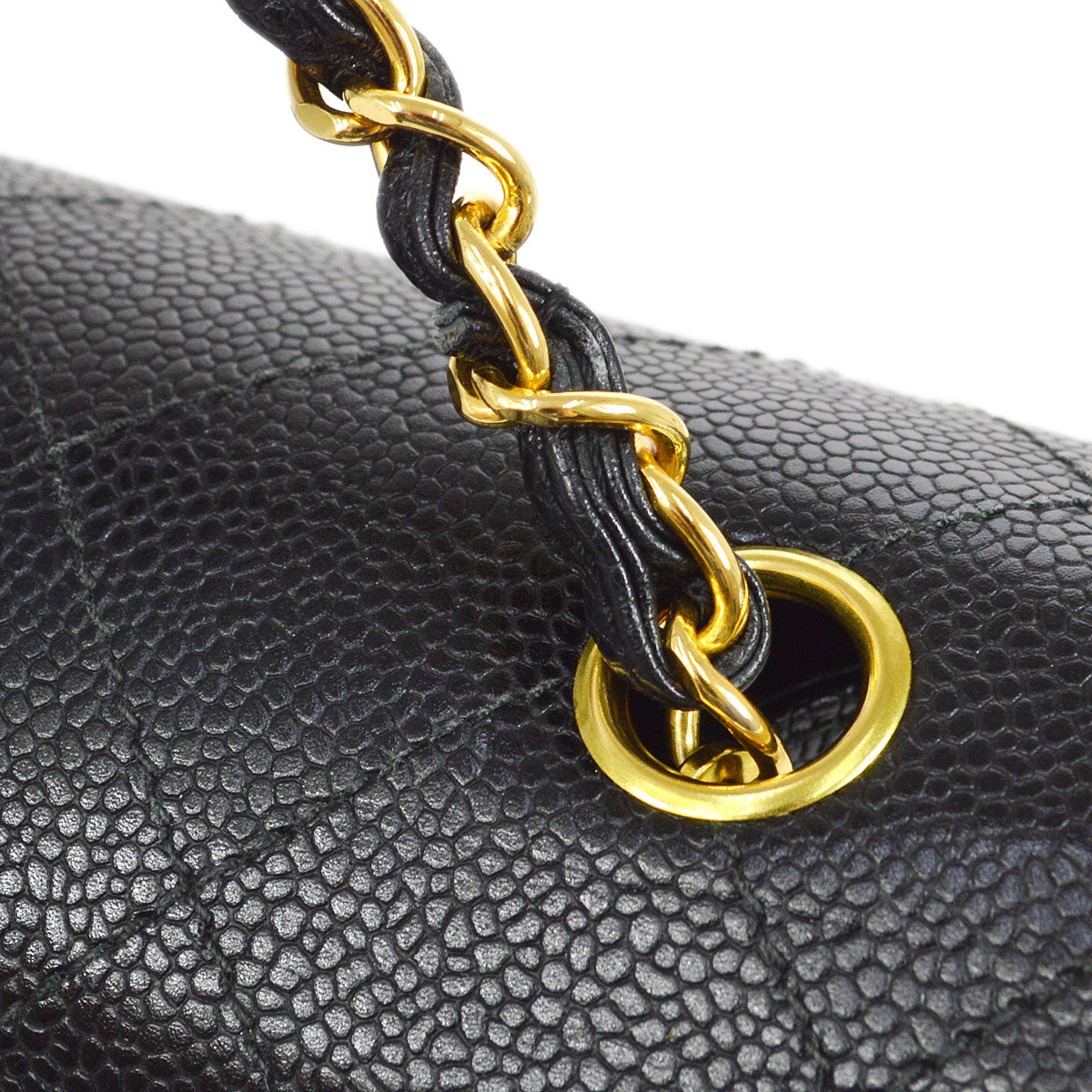 CHANEL 1998 Classic Flap Sellier Jumbo Black Caviar