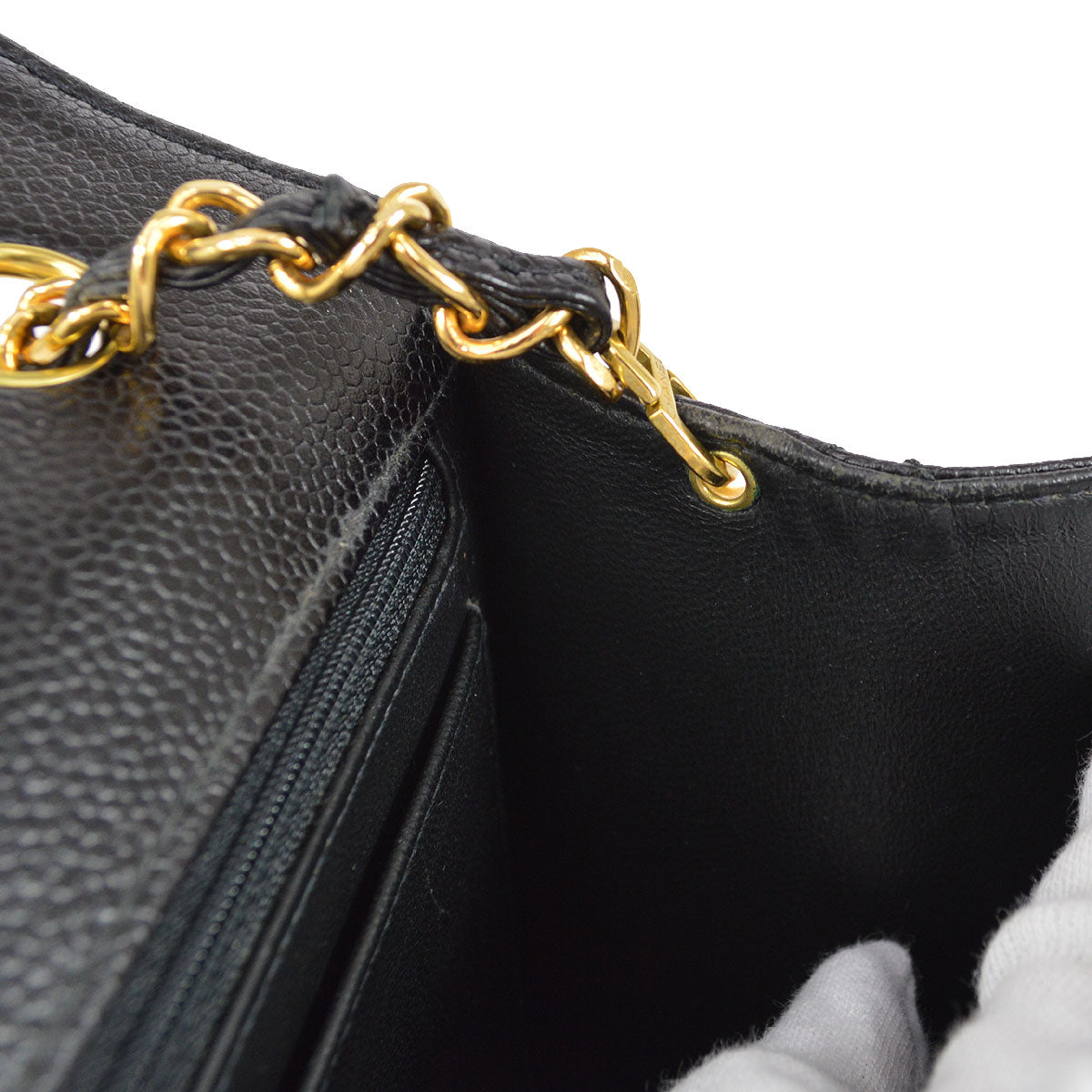 CHANEL 1998 Classic Flap Sellier Jumbo Black Caviar