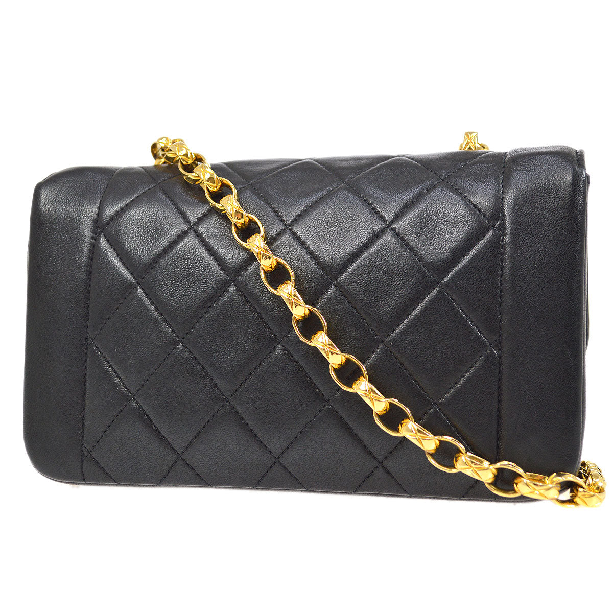 CHANEL 1991-1994 Border Flap Mini Black Lambskin