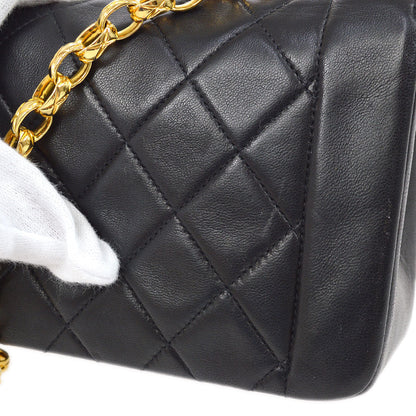 CHANEL 1991-1994 Border Flap Mini Black Lambskin