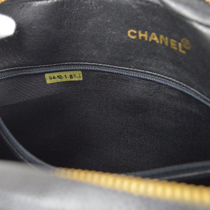 CHANEL 1994-1996 Vertical Letter Flap Jumbo Black Caviar
