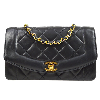 CHANEL 1991-1994 Black Lambskin Diana Flap Small