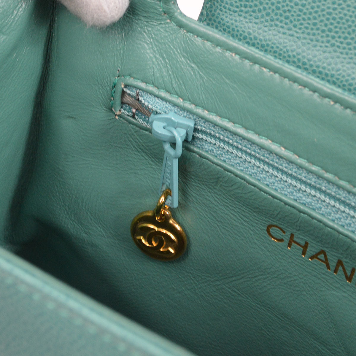 CHANEL 1998 Blue Caviar Handbag Small
