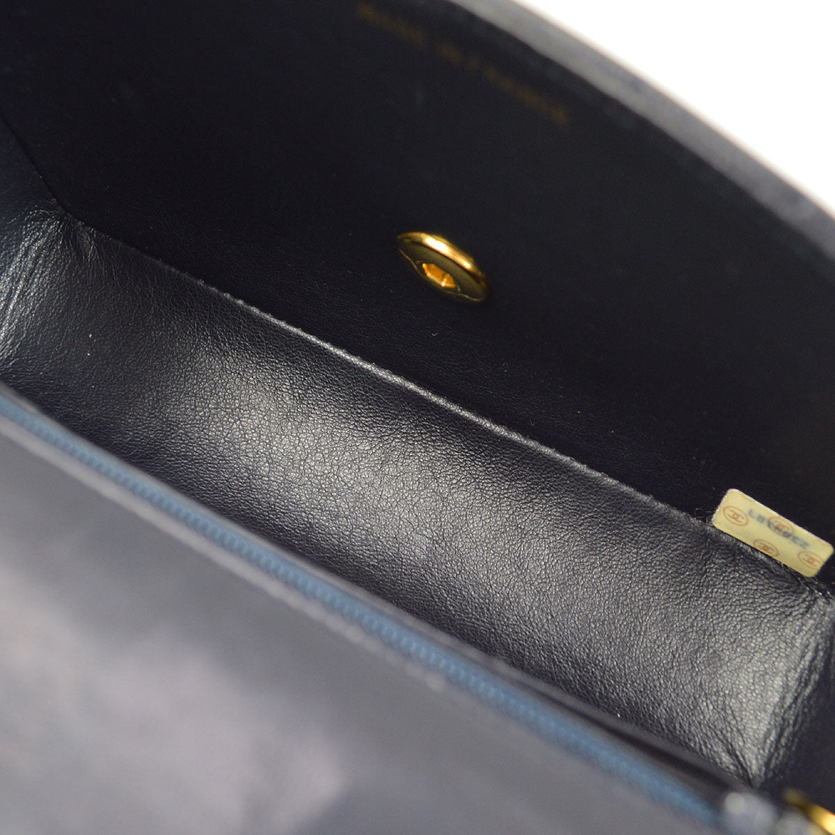 CHANEL 1991-1994 Vertical Border Flap Mini Navy Lambskin