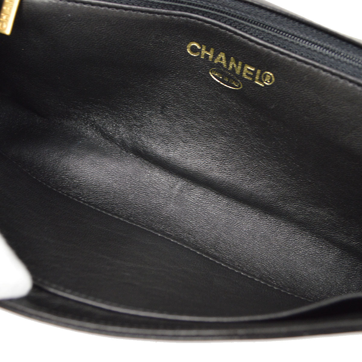 CHANEL 2001 Eagle Evening Bag Black Lambskin