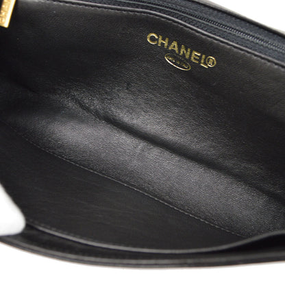 CHANEL 2001 Eagle Evening Bag Black Lambskin