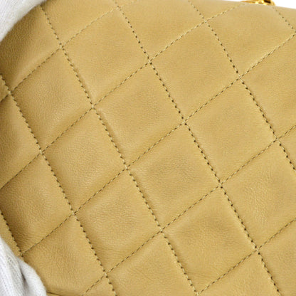 CHANEL 1997-1999 Round Flap Mini Beige Lambskin