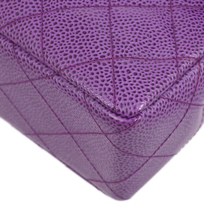 CHANEL * 2000-2001 Classic Single Flap Medium Purple Caviar