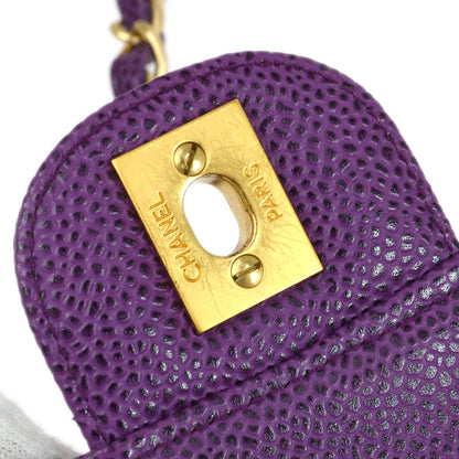 CHANEL * 2000-2001 Classic Single Flap Medium Purple Caviar