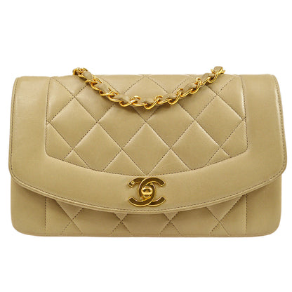 CHANEL 1994-1996 Beige Lambskin Diana Flap Small