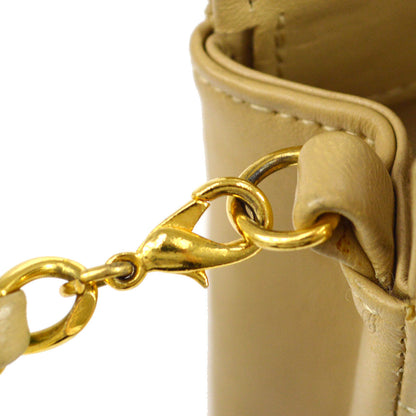 CHANEL 1989-1991 Beige Lambskin handbag mini