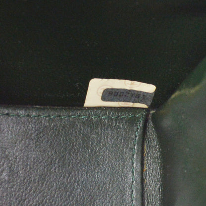 CHANEL 1989-1991 Green Lambskin Diagonal Round Flap Small