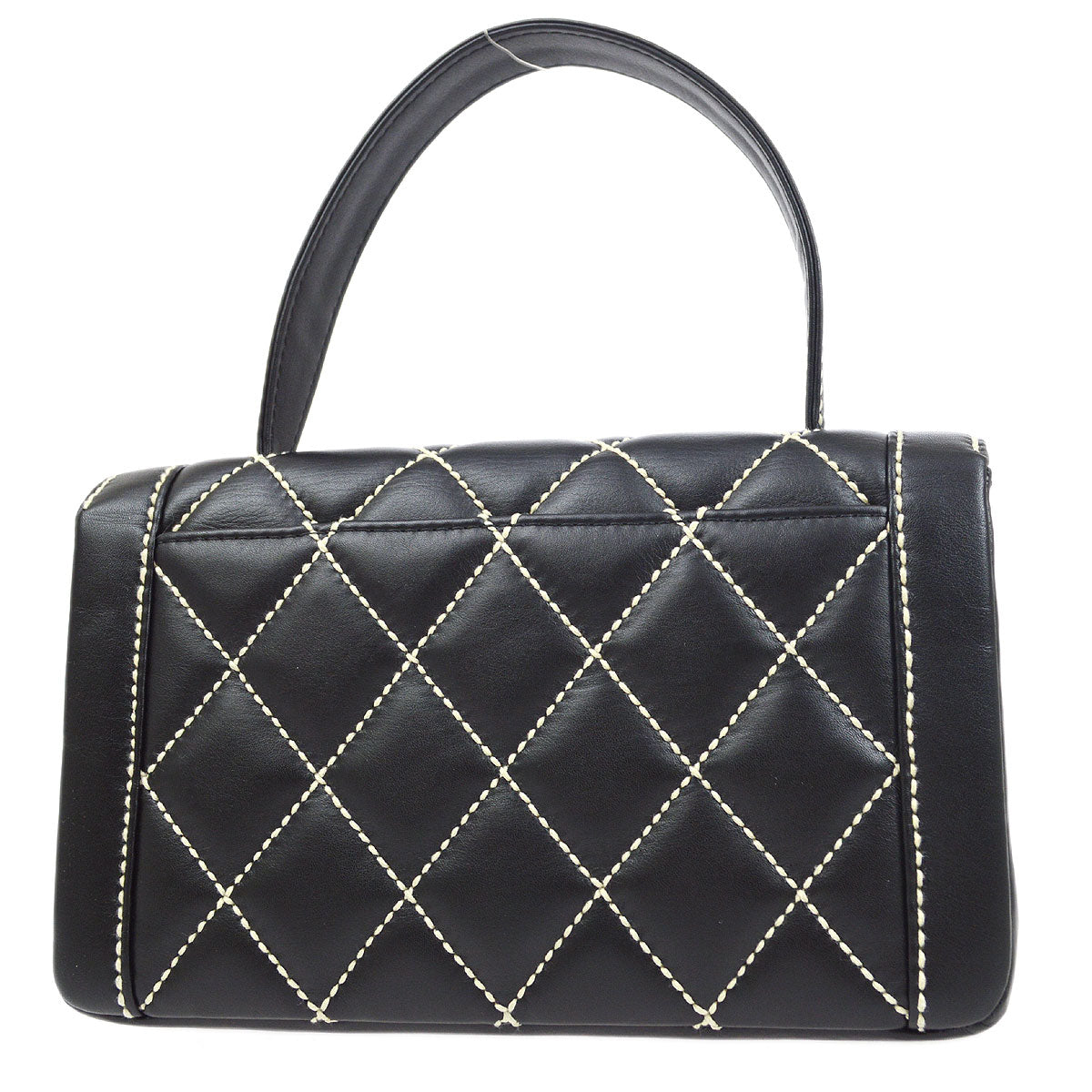 CHANEL 2004-2005 Black Calfskin Wild Stitch Handbag