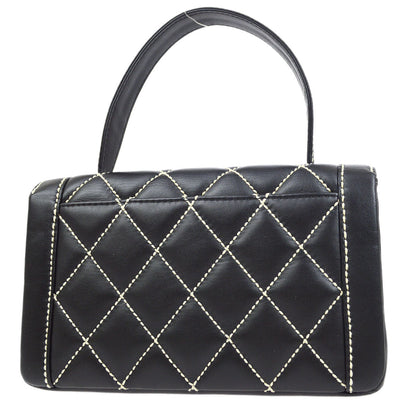CHANEL 2004-2005 Black Calfskin Wild Stitch Handbag