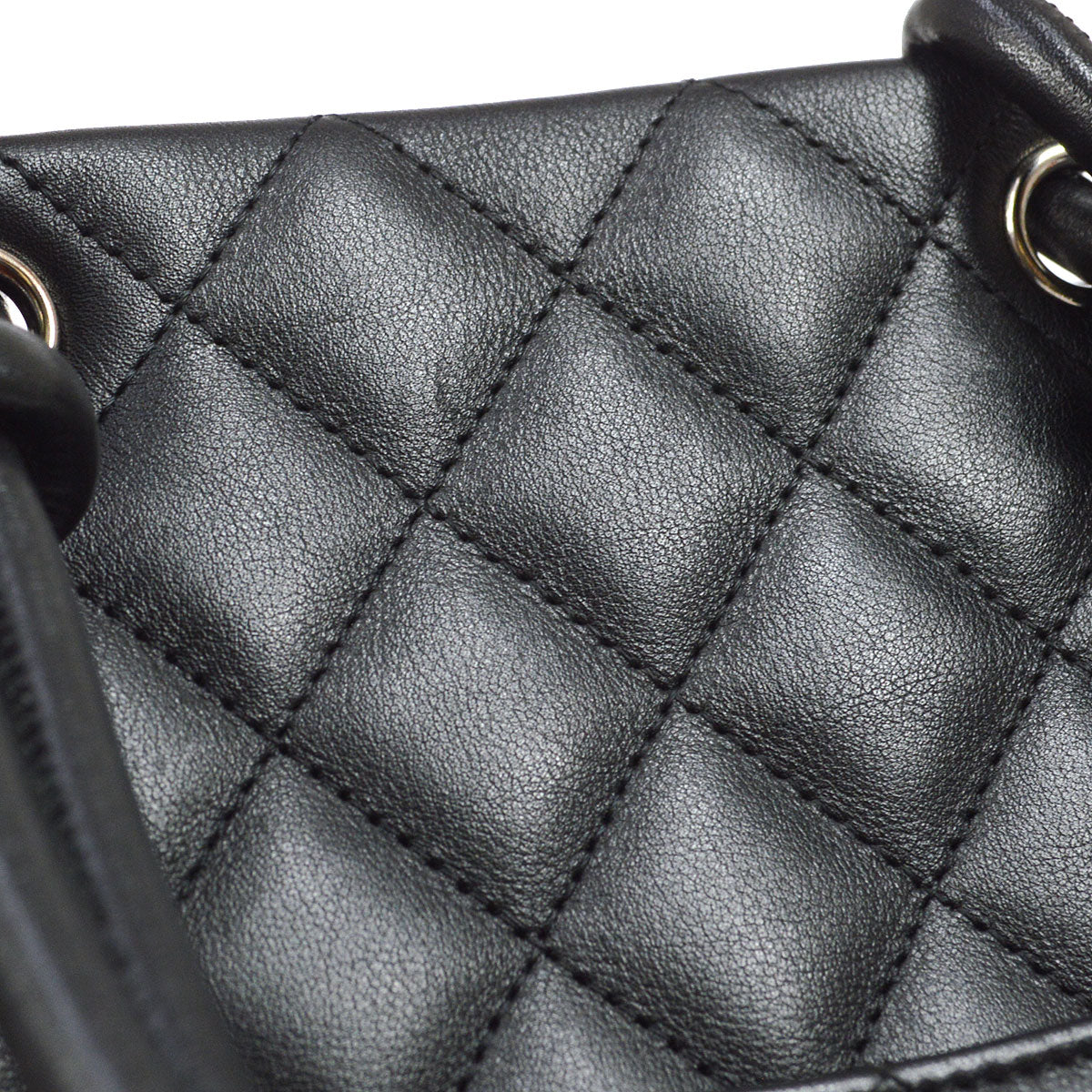 CHANEL 2004-2005 Cambon Ligne Tote Bag Black Calfskin