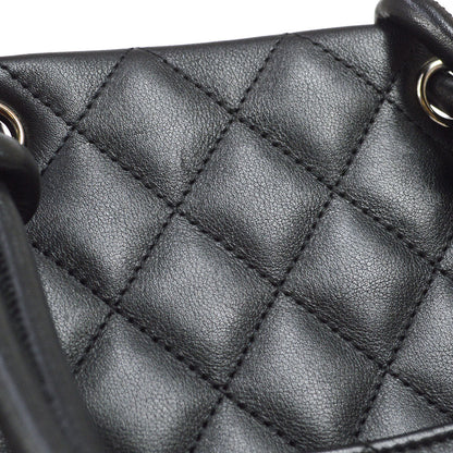 CHANEL 2004-2005 Cambon Ligne Tote Bag Black Calfskin