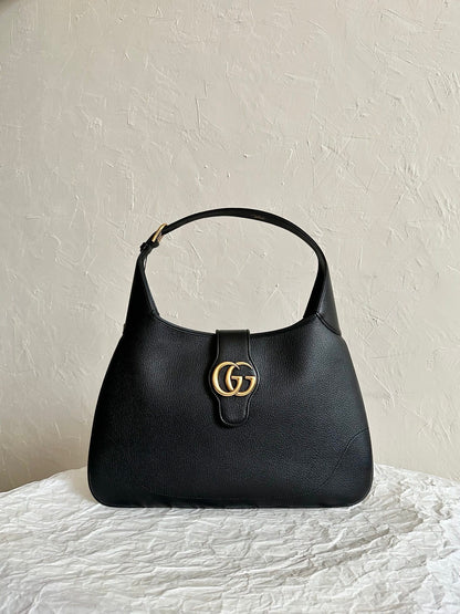 Gucci APHRODITE MEDIUM 39 SHOULDER BAG IN BLACK CALFSKIN