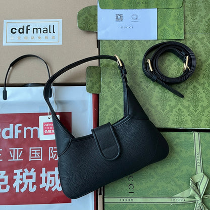 Gucci APHRODITE SMALL SHOULDER BAG 27 IN BLACK CALFSKIN GOLD HARDWARE
