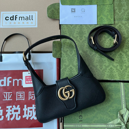 Gucci APHRODITE SMALL SHOULDER BAG 27 IN BLACK CALFSKIN GOLD HARDWARE