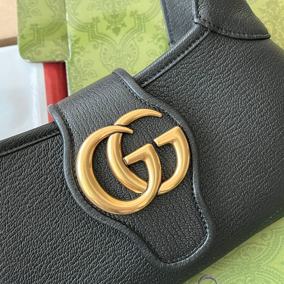 Gucci APHRODITE SMALL SHOULDER BAG 27 IN BLACK CALFSKIN GOLD HARDWARE