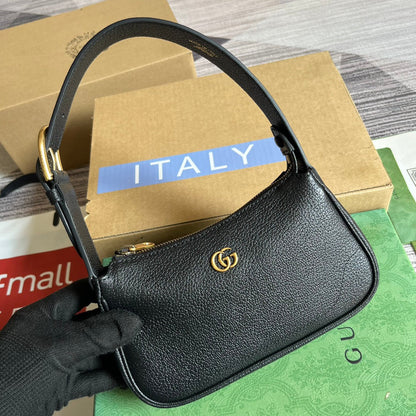Gucci APHRODITE MINI 21 SHOULDER BAG IN BLACK CALFSKIN