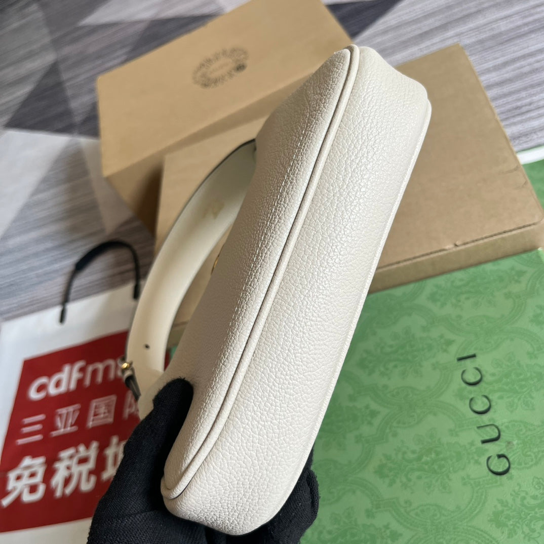 Gucci APHRODITE MINI 21 SHOULDER BAG IN WHITE CALFSKIN