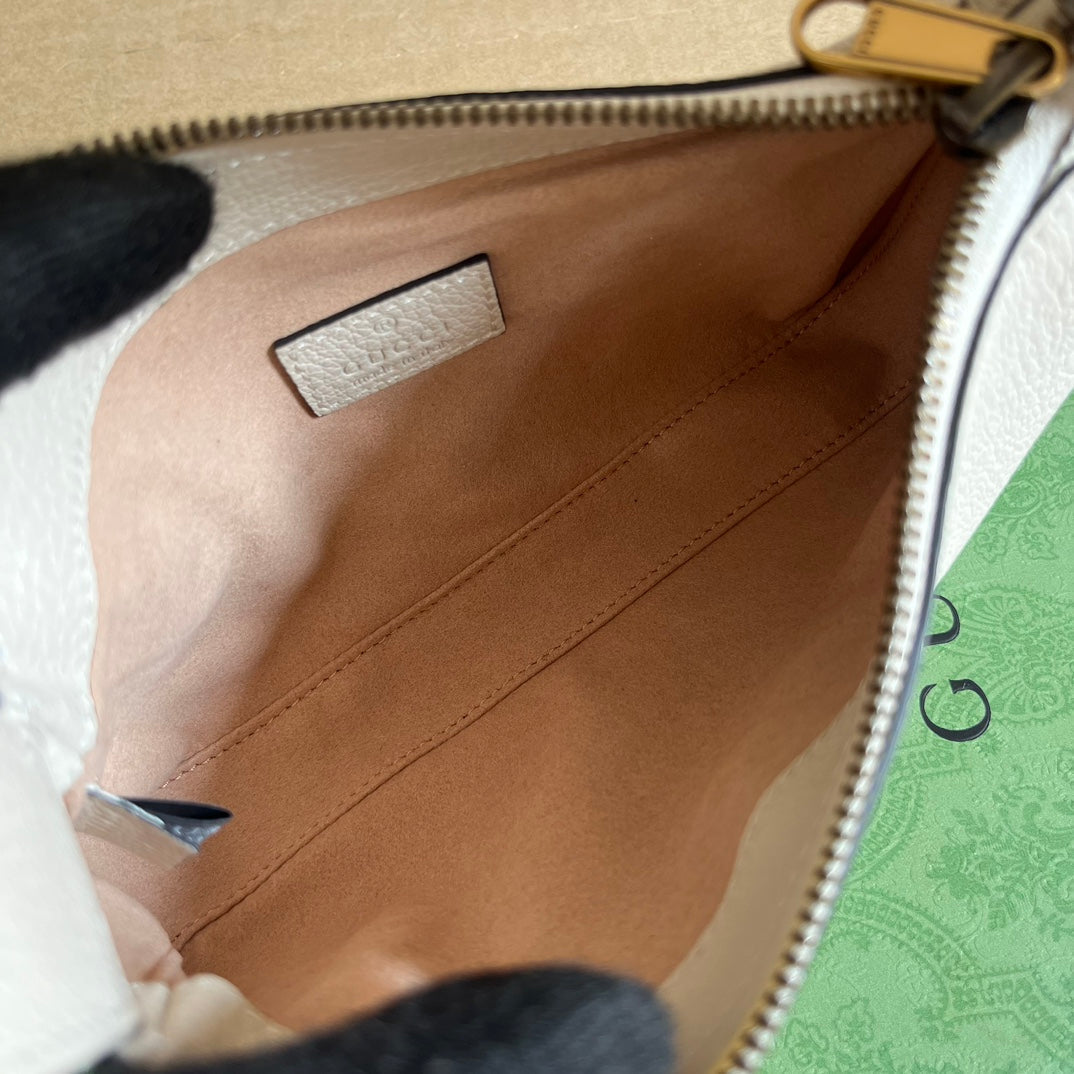 Gucci APHRODITE MINI 21 SHOULDER BAG IN WHITE CALFSKIN