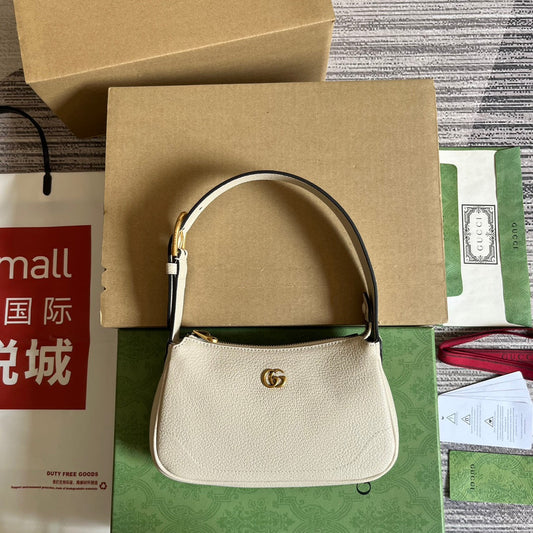 Gucci APHRODITE MINI 21 SHOULDER BAG IN WHITE CALFSKIN
