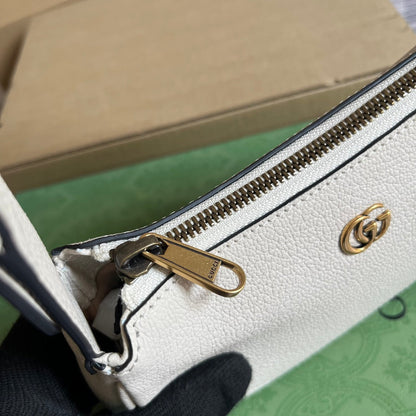 Gucci APHRODITE MINI 21 SHOULDER BAG IN WHITE CALFSKIN