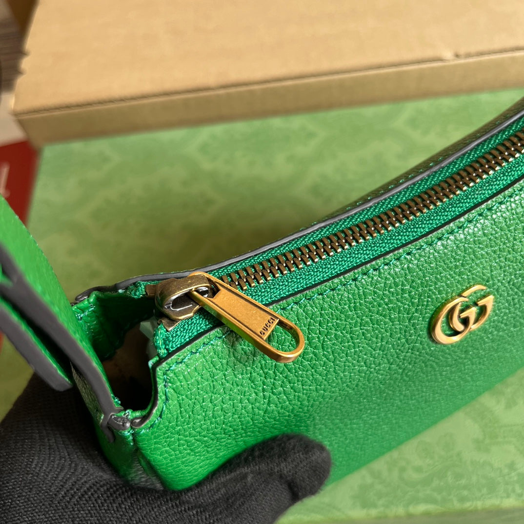 Gucci APHRODITE MINI 21 SHOULDER BAG IN EMERALD GREEN CALFSKIN