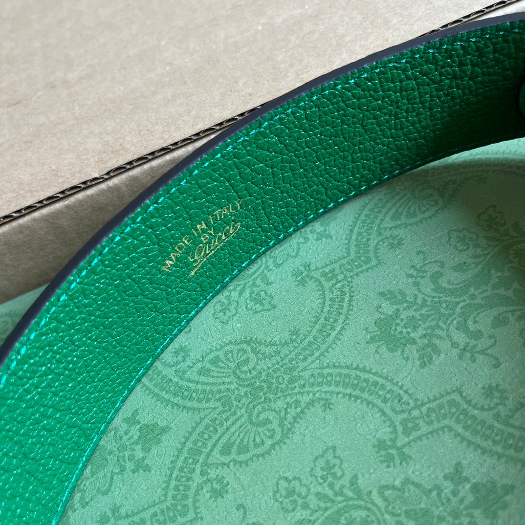 Gucci APHRODITE MINI 21 SHOULDER BAG IN EMERALD GREEN CALFSKIN