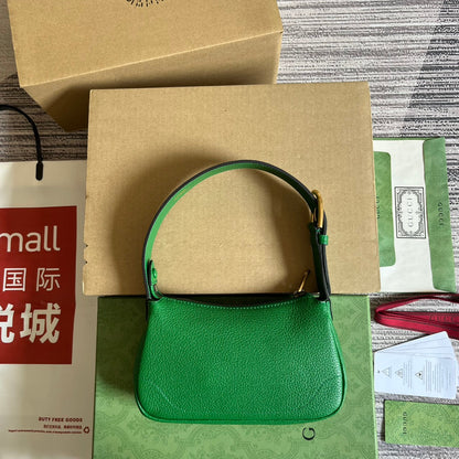 Gucci APHRODITE MINI 21 SHOULDER BAG IN EMERALD GREEN CALFSKIN