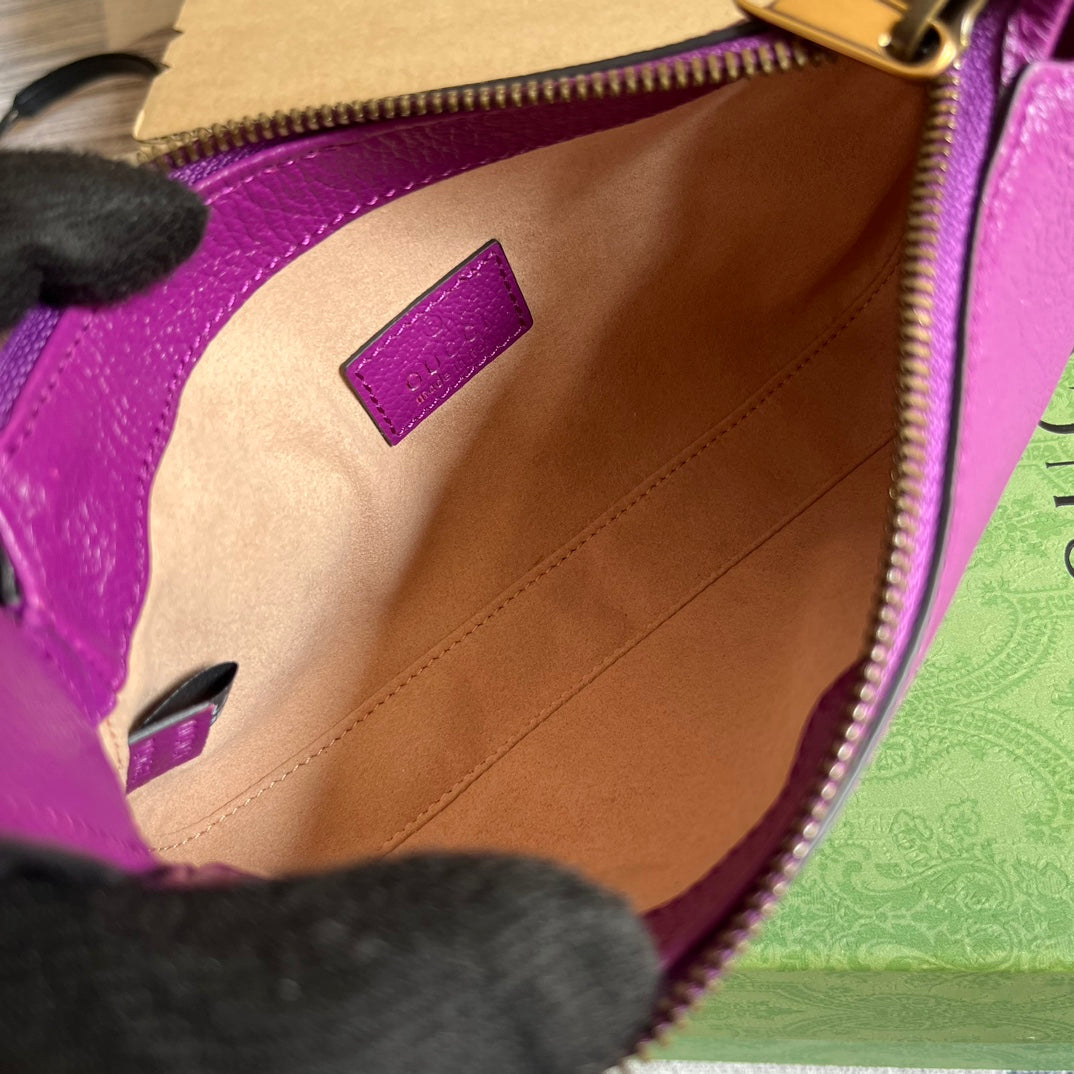 Gucci APHRODITE MINI 21 SHOULDER BAG IN VIOLET PURPLE CALFSKIN
