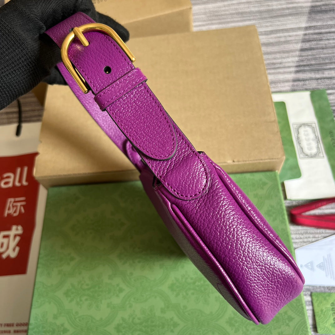 Gucci APHRODITE MINI 21 SHOULDER BAG IN VIOLET PURPLE CALFSKIN