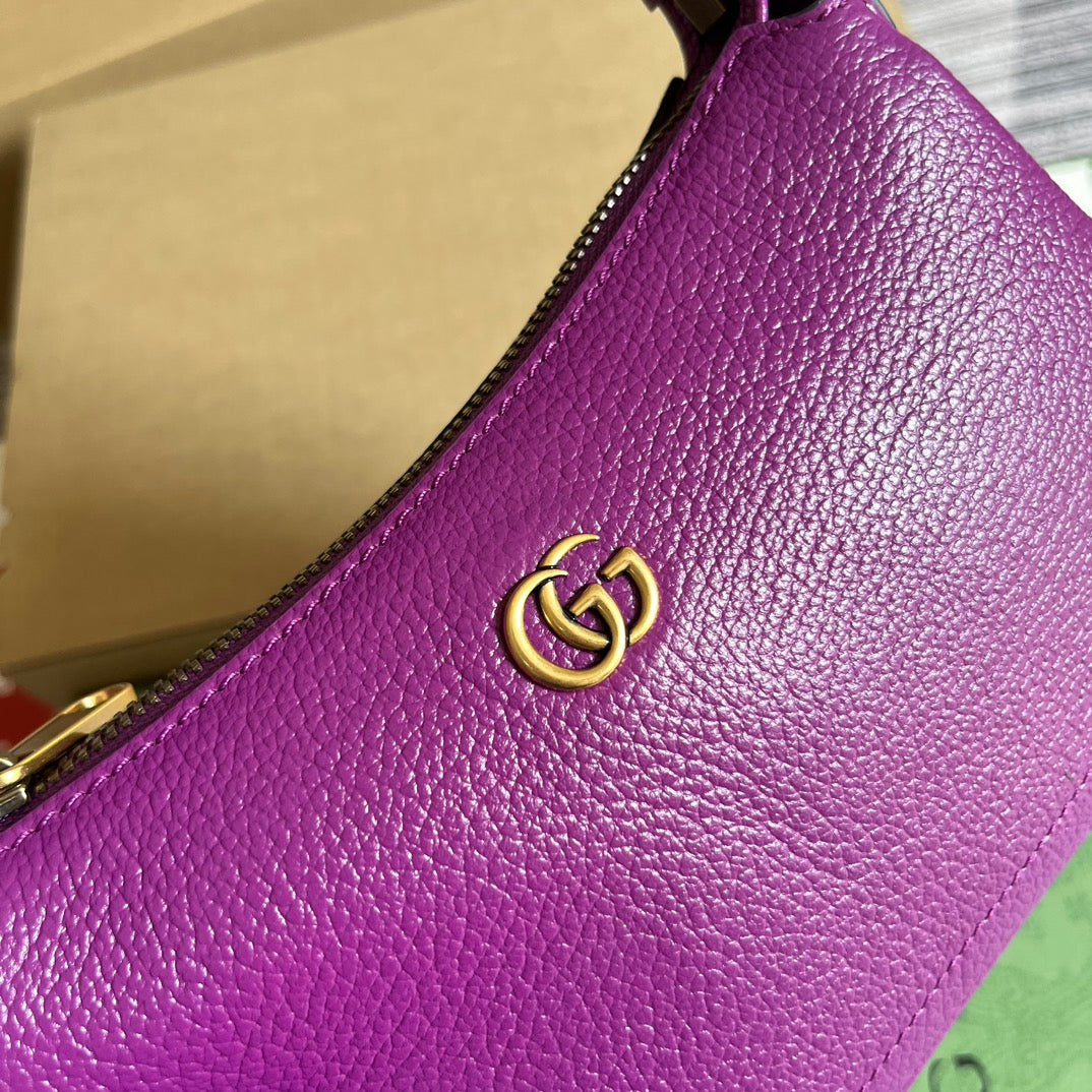 Gucci APHRODITE MINI 21 SHOULDER BAG IN VIOLET PURPLE CALFSKIN
