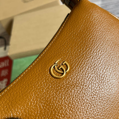 Gucci APHRODITE MINI 21 SHOULDER BAG IN CARAMEL BROWN CALFSKIN