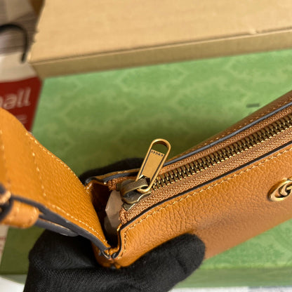 Gucci APHRODITE MINI 21 SHOULDER BAG IN CARAMEL BROWN CALFSKIN