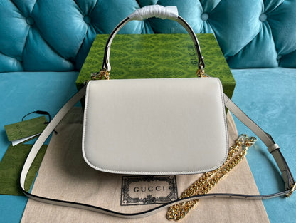 Gucci BLONDIE 23 TOP-HANDLE BAG WHITE CALFSKIN