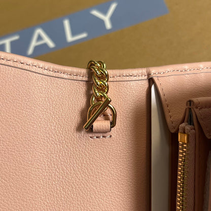 Gucci BLONDIE SHOULDER BAG 21 IN LIGHT PINK CALFSKIN GOLD HARDWARE