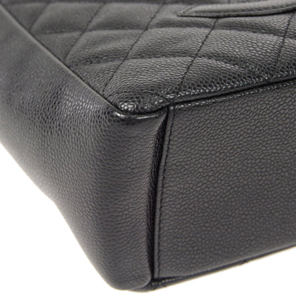 CHANEL Petite Shopping Tote PST Chain Hand Tote Bag Black Caviar