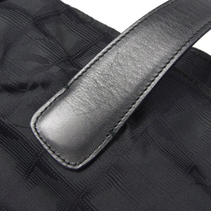 CHANEL Choco Bar Travel Line Tote Handbag Black Jacquard